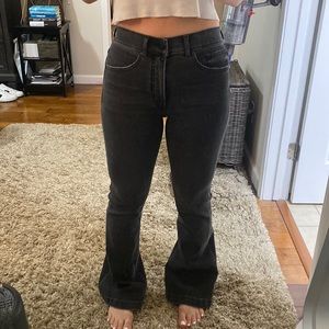 Express Flare High Rise Charcoal Jeans